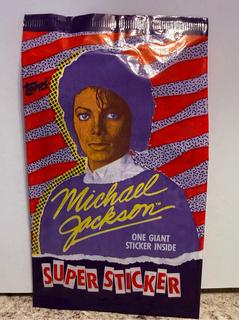 vintage 1984 Topps Michael Jackson Super Sticker unopened wax pack One Giant - Picture 1 of 4